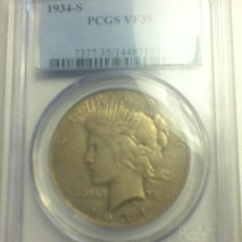 1934 & 1935 Peace Dollars - US Coins