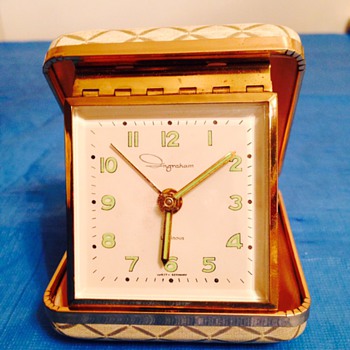 Ingraham Travel Alarm Clock Originally Purchased on USS LATIMER PX - Clocks