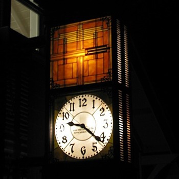 1918 o b mcclintock bank clock another view - Clocks