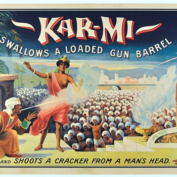 Original 1914 Kar-Mi "Gun Barrel" Stone Lithograph Poster - Posters and Prints