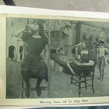 1908 VERY BIZARRE POSTCARD="BLOWING THEM OFF TO HIGH BALLS!" - Postcards