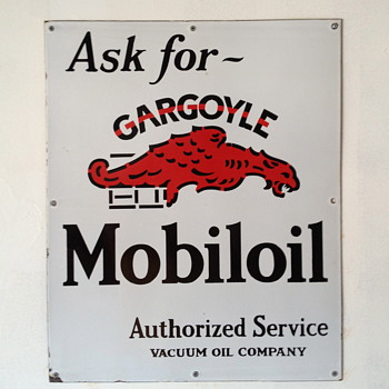 Ask for ~ Gargoyle Mobiloil Sign from the 1920's - Petroliana