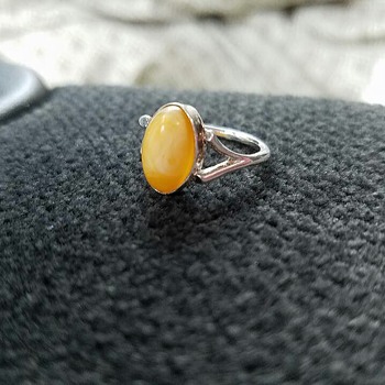 Sterling and Egg Yolk Amber - Fine Jewelry