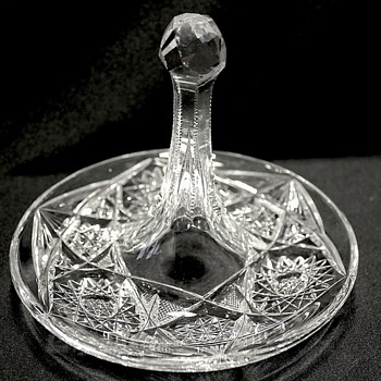 American Brilliant Cut Glass Stick Bon Bon or Butter Ball Dish - Glassware