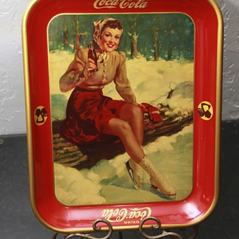 1941 coke tray skating girl 