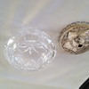 art nouveau style cut glass and silver vanity jar