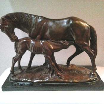Plaster Reproduction"Scone Mare and Foal" by Gabriel Sterk /Elizabeth Park Australia / Unknown Age - Visual Art