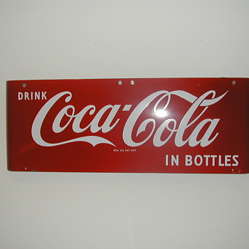 1959 Coca-Cola "Sled" Sign 16"x43" - Coca-Cola