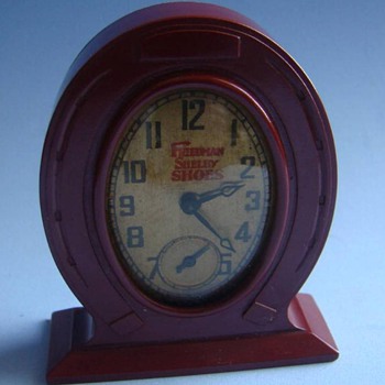 Miniature Bakelite Shoe Advertisement Clock - Advertising