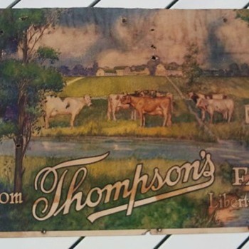 1916 Liberty Illinois Cardboard Farm Sign - Signs