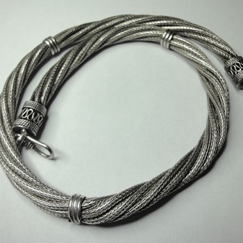Simple but decorative heavy sterling silver necklace