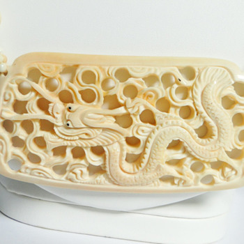  Asian Ivory dragon  bead necklace
