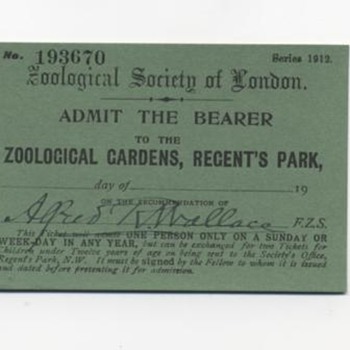London Zoo Tickets / 1912 & 1920 / signed