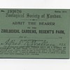 London Zoo Tickets / 1912 & 1920 / signed