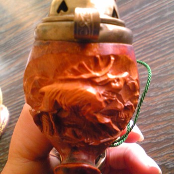 elk antler hand carved pipe - Tobacciana