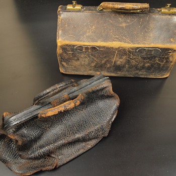 Turn-of-the-century Doctor's bags and contents with ID