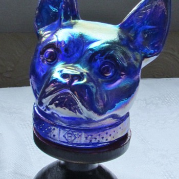 French Bulldog? Carnival Glass Candy Container - Animals