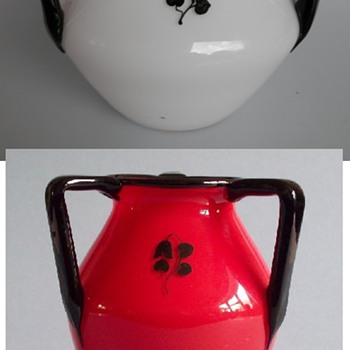 Loetz 3-handle enamels #3 - Art Glass