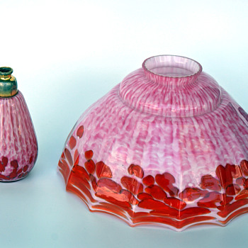 WELZ Lamp Shade pair and matching Perfume - Art Glass