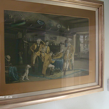 yellow coat huntsman sitting round a fire - Posters and Prints