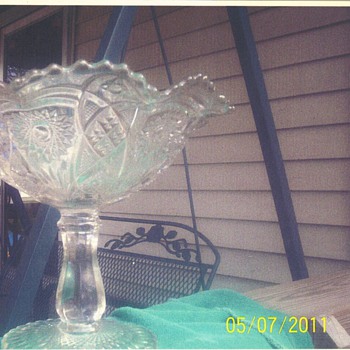 this is pedistal bowl which was gotten in 1972 dont know if it was new or old then - Glassware