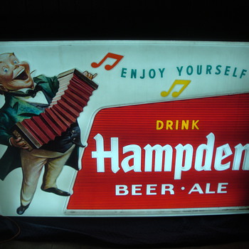 Hampden Beer-Ale 1950's Outside Advertising Sign - Breweriana