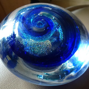 Blue Swirl - Artist Nancy Becker, Oregon - Art Glass