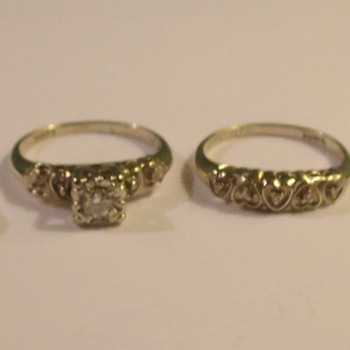 Various Vintage 14k White, Yellow, & Two Toned Gold Wedding/Engagement Sets
