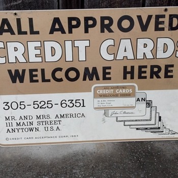  metal credit card sign