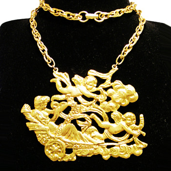 Vintage Signed ART Greek Mythology Necklace