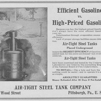 1909 Air-Tight Steel Tank Advertisement