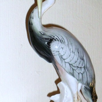 Large Crane Bird interesting markings - Animals