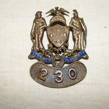 Vintage N.Y. Tenement House Dept. (BADGE)