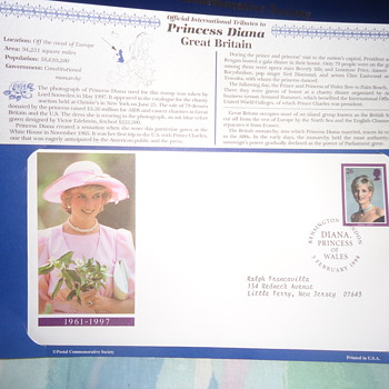 frist day cover..PRINCESS DIANA..FROM GREAT BRITAIN... - Stamps
