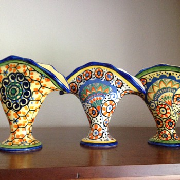 Czech fan vase collection - Art Pottery