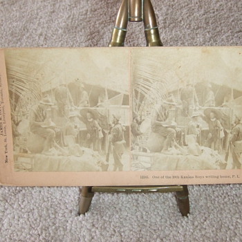 Stereoview of 20th Kansas soldiers - Military and Wartime