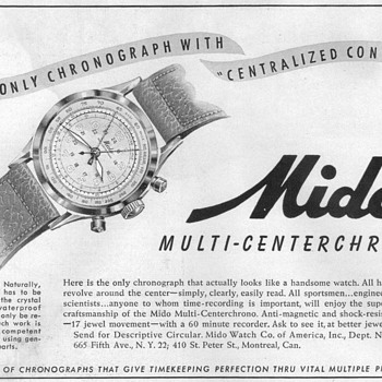 1948 - Mido WristWatch Advertisement - Advertising