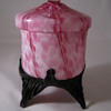 Czech Deco Export Glass with a Pink "Vertical Lines and Spots" decor  Czechoslovakia 1930's