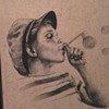 Boy blowing bubbles