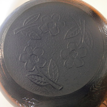 Colbalt blue bowl with flower impresions