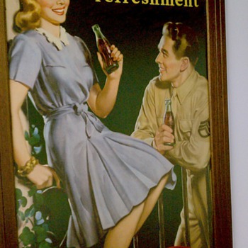Anitique Coca-Cola poster, circa 1940s.  - Coca-Cola