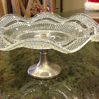 Cake plate, Glass and silver - Art Glass