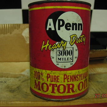 A-Penn 30 Motor oil 1 Case of metal cans in new condition