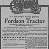 1919 Fordson Tractor Advertisement