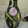 Giant Poschinger dark iridescent and enameled vase