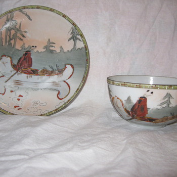 Hand painted cup and saucer from Japan - Asian