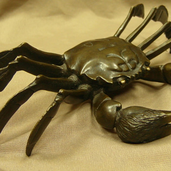 Japanese Antique Okimono Crab. Bronze
