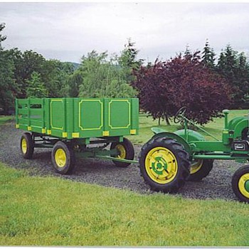 My 1941 J. D. L.A tractor,and parade wagon.
