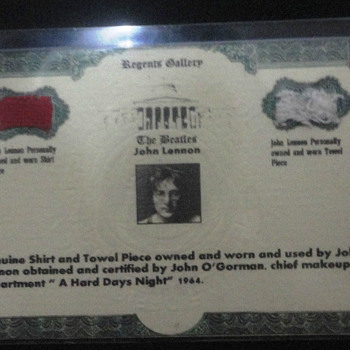 Lennon shirt and towel piece-1964 - Music