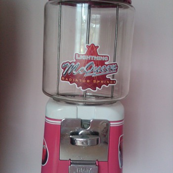 1950s Oak Acorn gumball machine done in Pink Cars theme for my girl